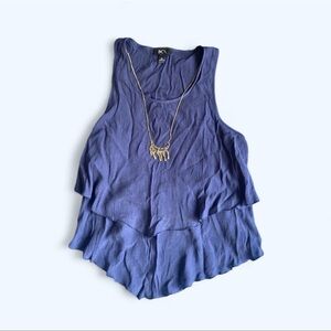 BCX Women's Navy Layered Tank Top